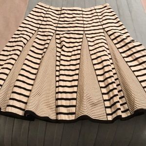 Unique striped flared skirt.